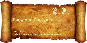 Mogyoró Mariann névjegykártya