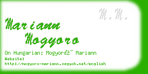 mariann mogyoro business card